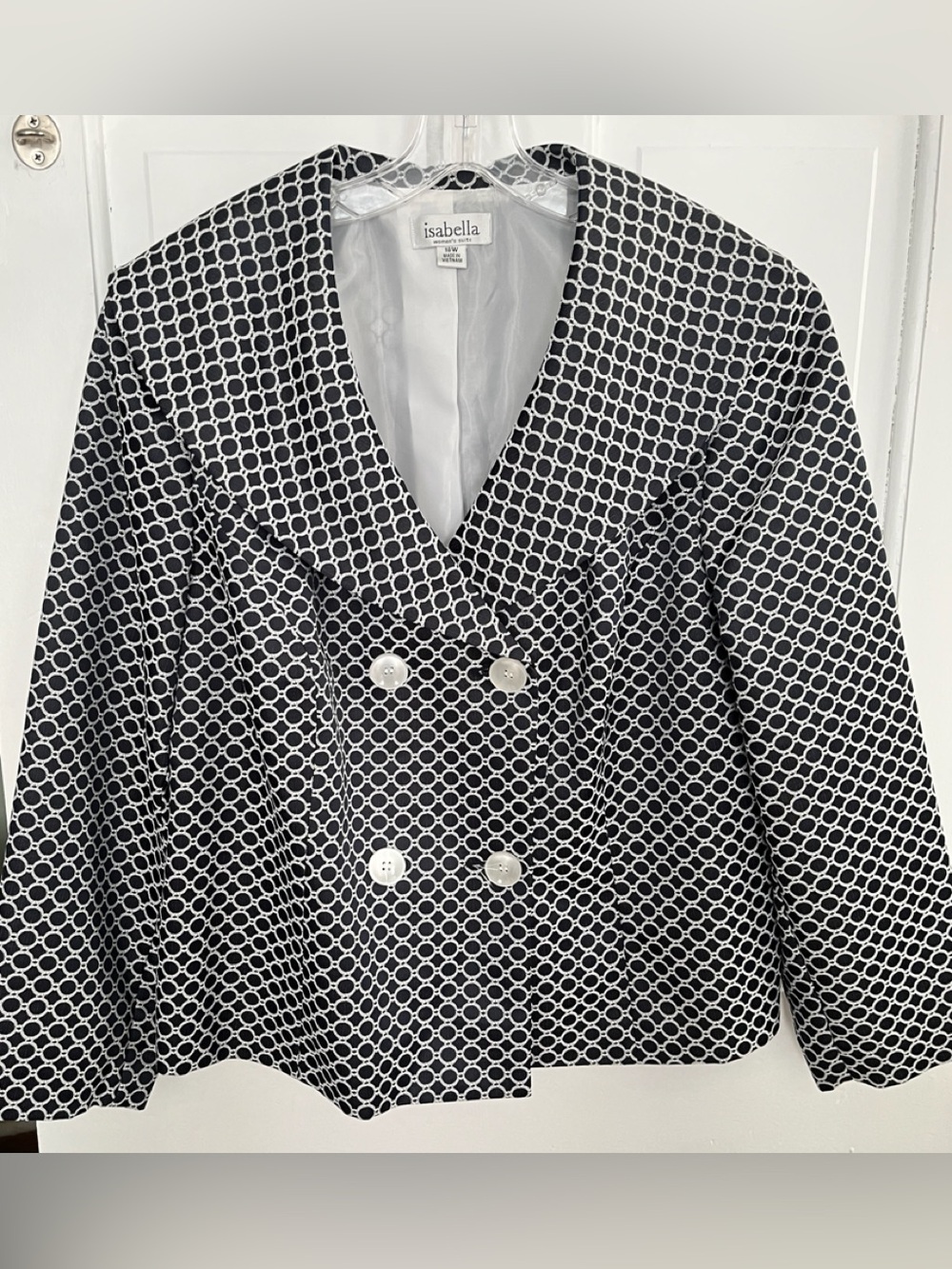 Isabella 18W Jacket Blazer Navy White